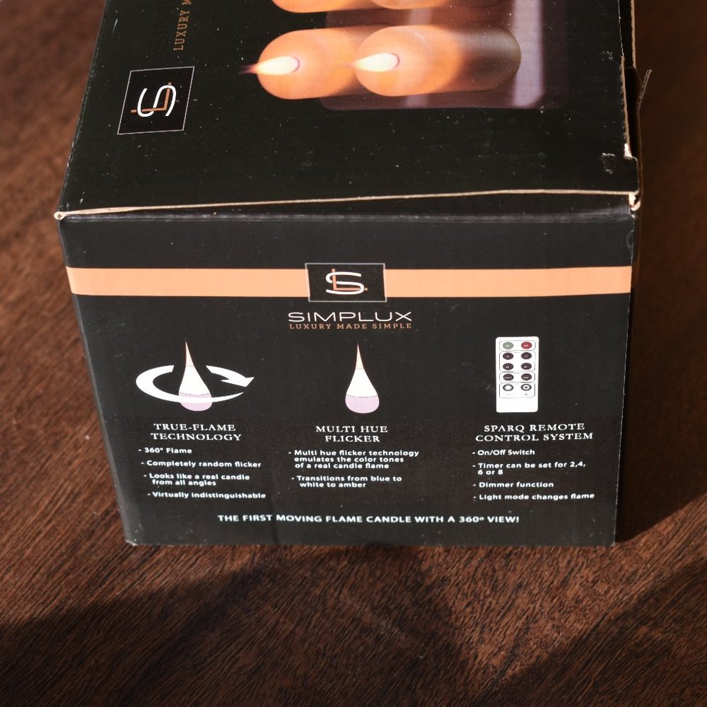 Simplux 4 x 2 in. Plastic Rechargeable Candle - White Set of (4) - Picture 3 of 4